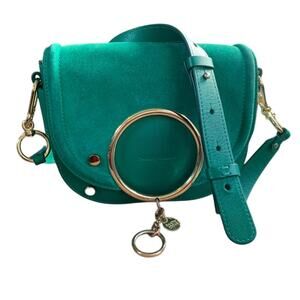 Green Leather & Suede See by Chloé Mara Crossbody Bag